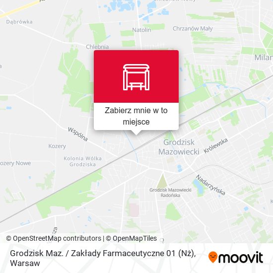 Mapa Grodzisk Maz. / Zakłady Farmaceutyczne 01 (Nż)