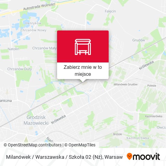 Mapa Milanówek / Warszawska / Szkoła 02 (Nż)