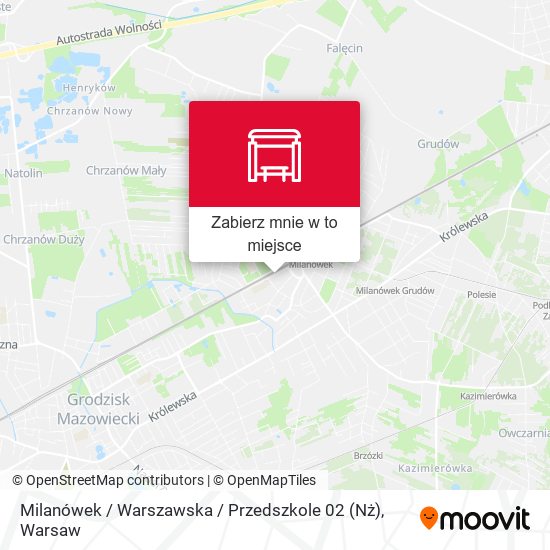 Mapa Milanówek / Warszawska / Przedszkole 02 (Nż)