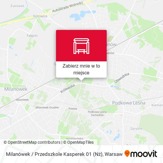 Mapa Milanówek / Przedszkole Kasperek 01 (Nż)