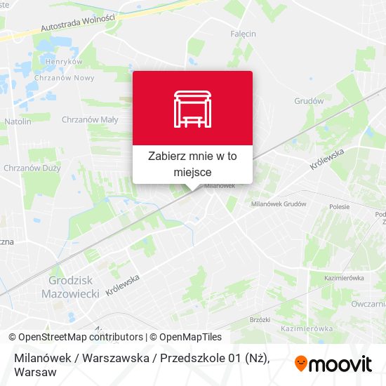 Mapa Milanówek / Warszawska / Przedszkole 01 (Nż)