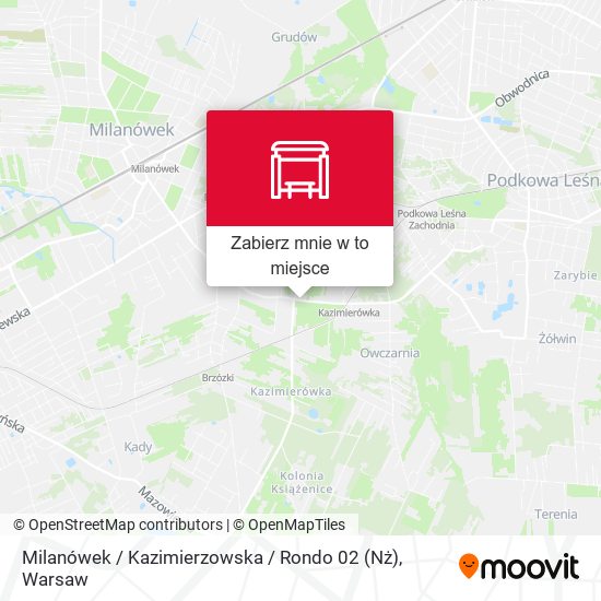 Mapa Milanówek / Kazimierzowska / Rondo (Nż)