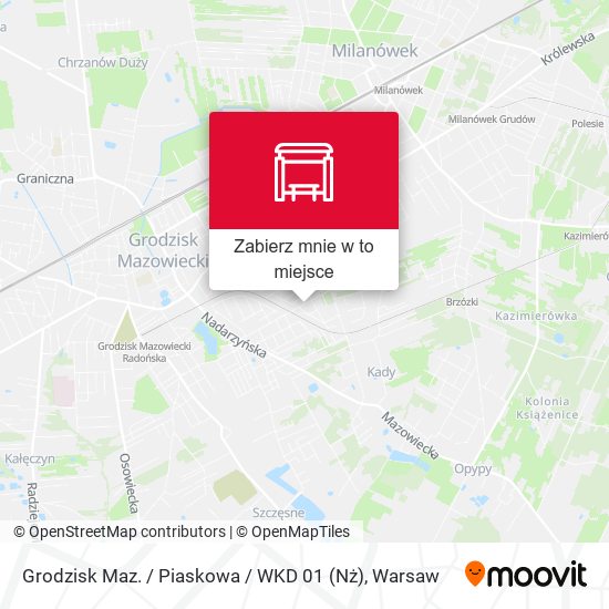 Mapa Grodzisk Maz. / Piaskowa / WKD (Nż)