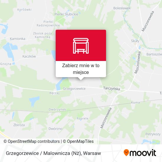 Mapa Grzegorzewice / Malownicza (Nż)