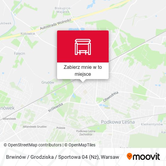 Mapa Brwinów / Grodziska / Sportowa (Nż)