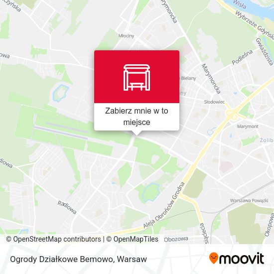 Mapa Ogrody Działkowe Bemowo