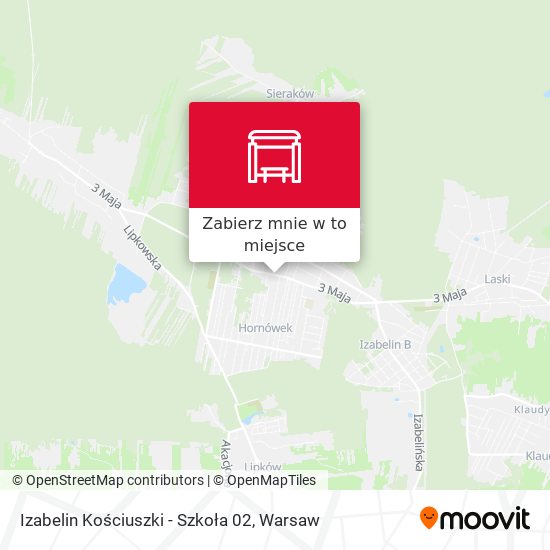 Mapa Izabelin Kościuszki-Szkoła