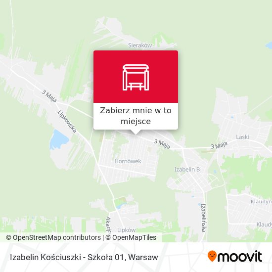 Mapa Izabelin Kościuszki - Szkoła 01