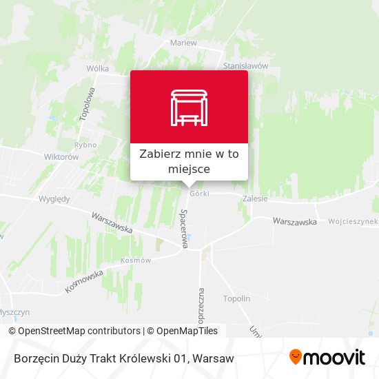 Mapa Borzęcin Duży Trakt Królewski