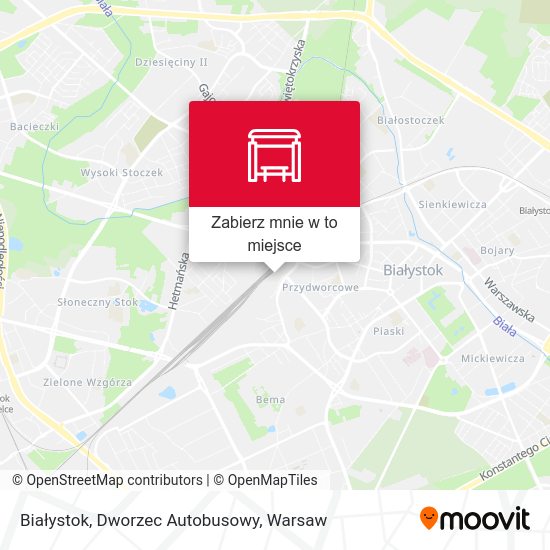 Mapa Białystok, Dworzec Autobusowy