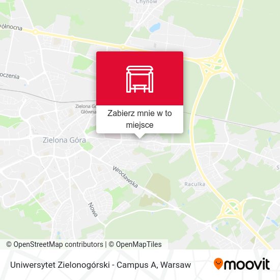 Mapa Uniwersytet Zielonogórski - Campus A