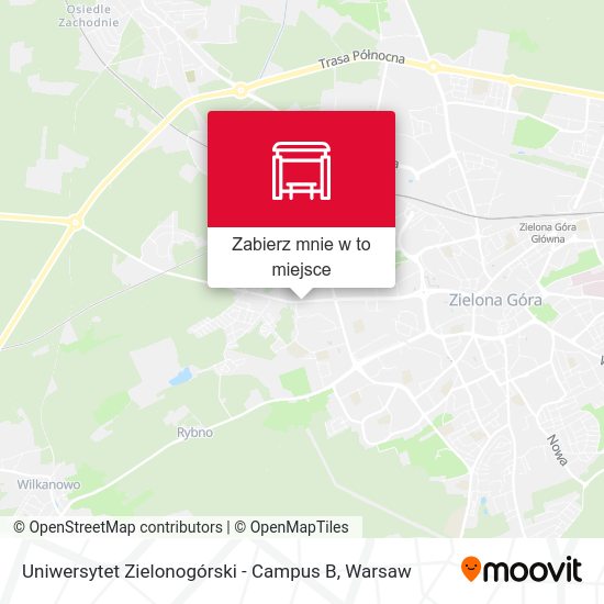 Mapa Uniwersytet Zielonogórski - Campus B