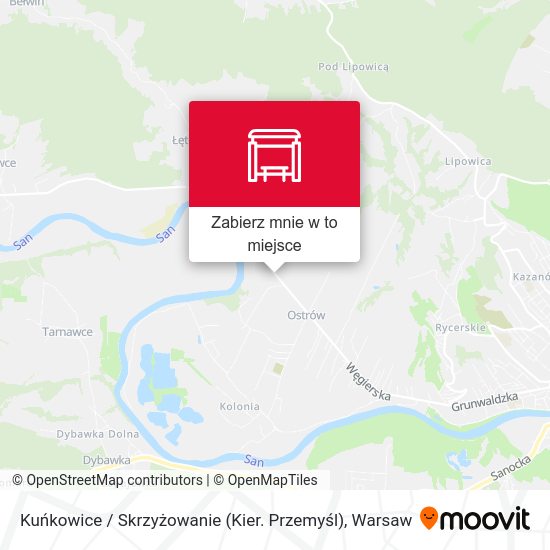 Mapa Kuńkowice / Skrzyżowanie (Kier. Przemyśl)