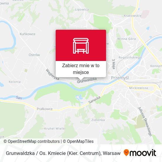 Mapa Grunwaldzka / Os. Kmiecie (Kier. Centrum)