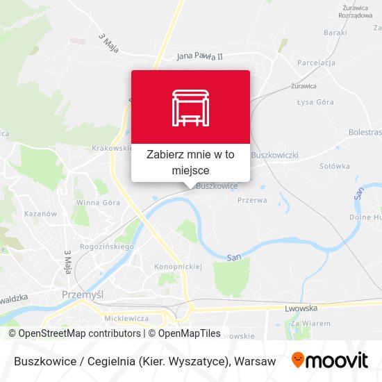 Mapa Buszkowice / Cegielnia (Kier. Wyszatyce)