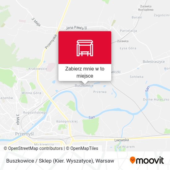 Mapa Buszkowice / Sklep (Kier. Wyszatyce)