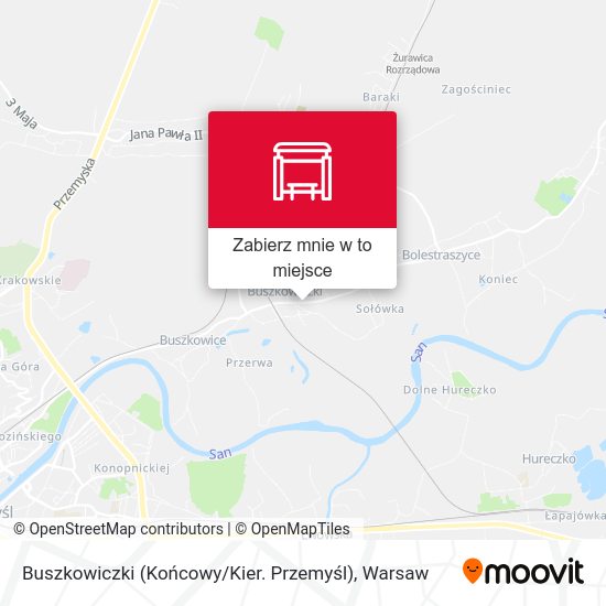 Mapa Buszkowiczki (Końcowy / Kier. Przemyśl)