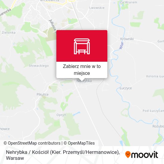 Mapa Nehrybka / Kościół (Kier. Przemyśl / Hermanowice)