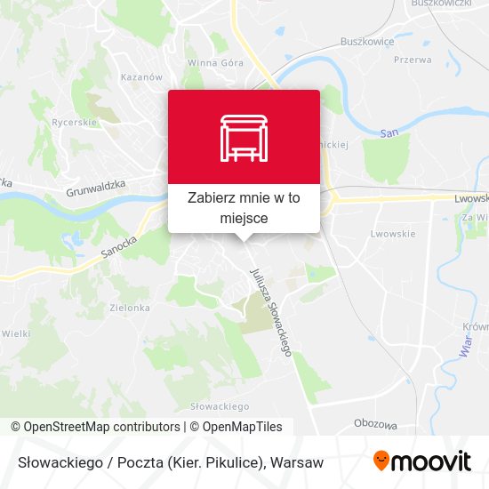 Mapa Słowackiego / Poczta (Kier. Pikulice)