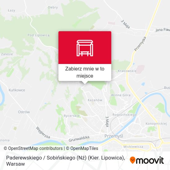 Mapa Paderewskiego / Sobińskiego (Nż) (Kier. Lipowica)