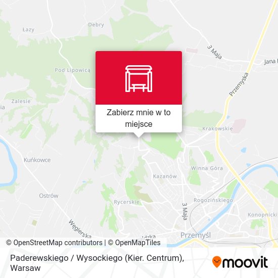 Mapa Paderewskiego / Wysockiego (Kier. Centrum)