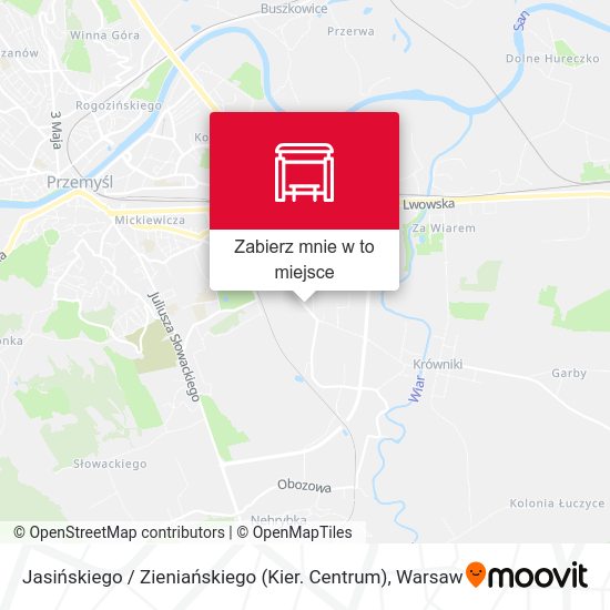 Mapa Jasińskiego / Zieniańskiego (Kier. Centrum)