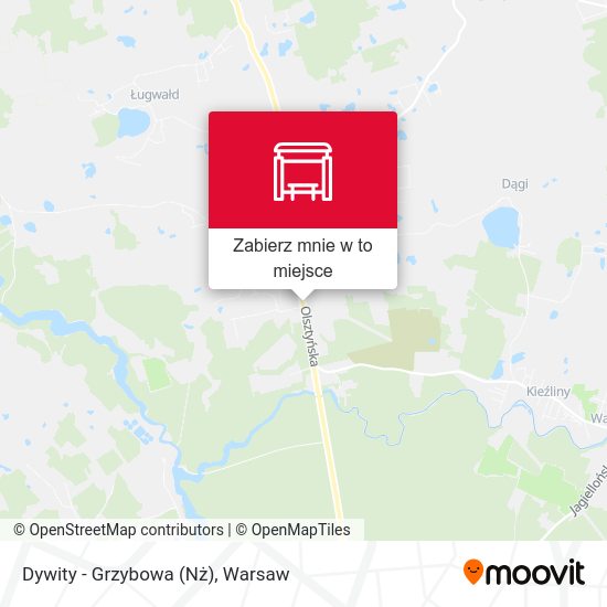 Mapa Dywity - Grzybowa (Nż)