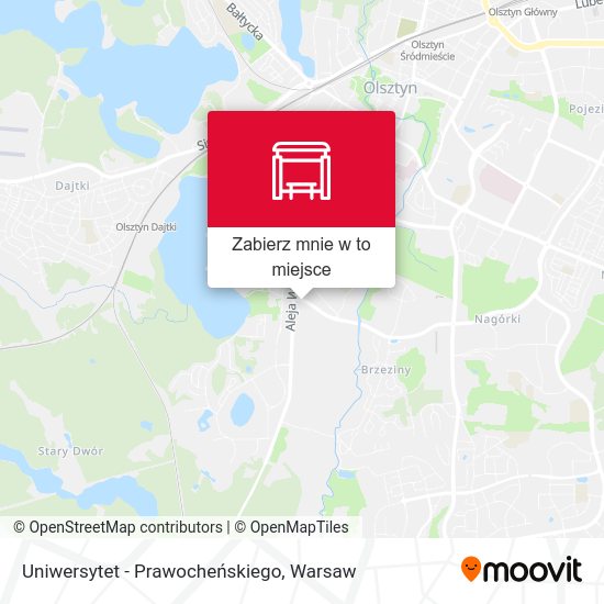 Mapa Uniwersytet - Prawocheńskiego