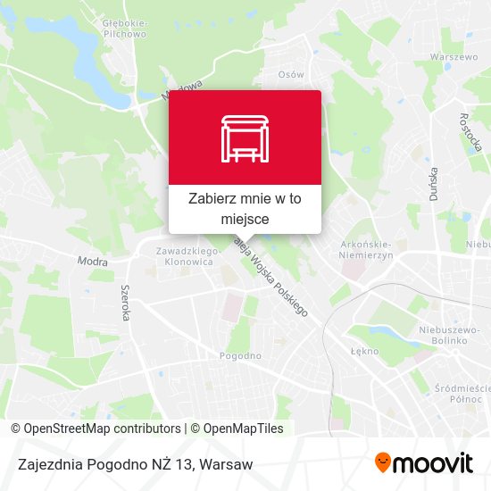 Mapa Zajezdnia Pogodno NŻ 13