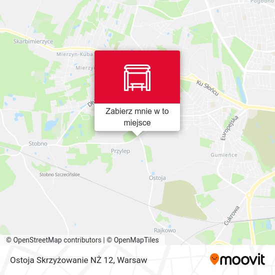 Mapa Ostoja Skrzyżowanie NŻ 12