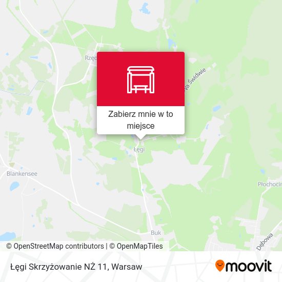 Mapa Łęgi Skrzyżowanie NŻ 11