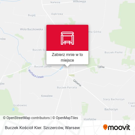 Mapa Buczek Kościół Kier. Szczerców