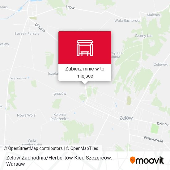 Mapa Zelów Zachodnia / Herbertów Kier. Szczerców