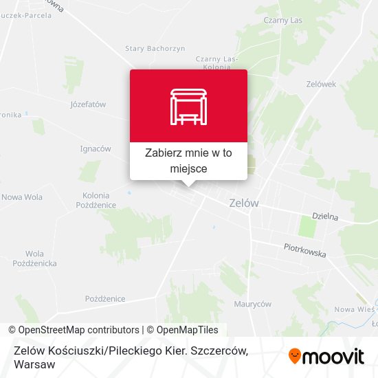 Mapa Zelów Kościuszki / Pileckiego Kier. Szczerców