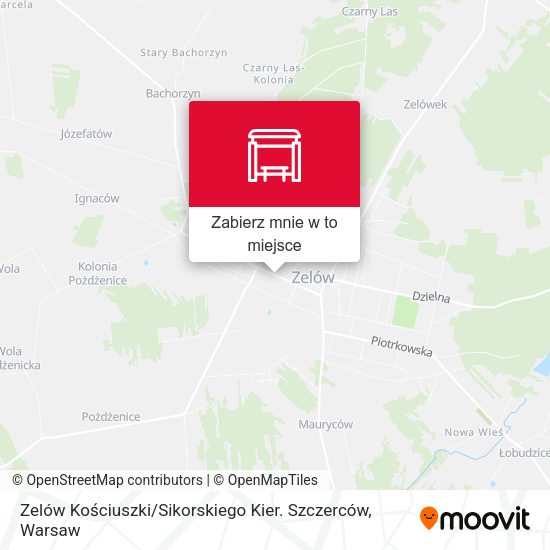 Mapa Zelów Kościuszki / Sikorskiego Kier. Szczerców