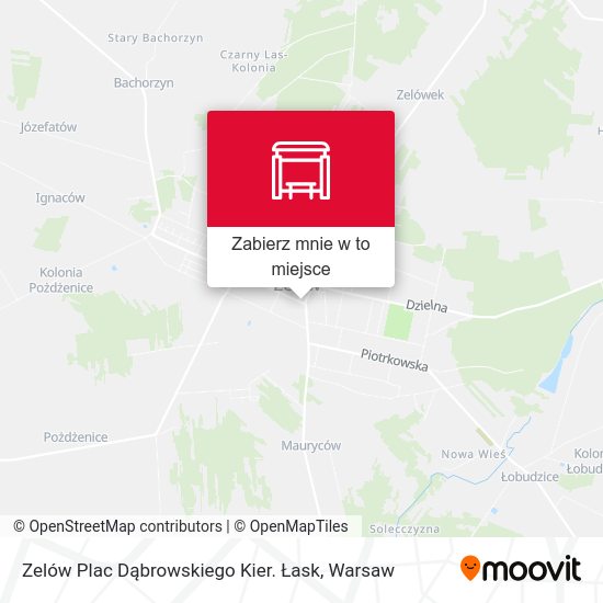 Mapa Zelów Plac Dąbrowskiego Kier. Łask