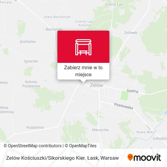 Mapa Zelów Kościuszki / Sikorskiego Kier. Łask