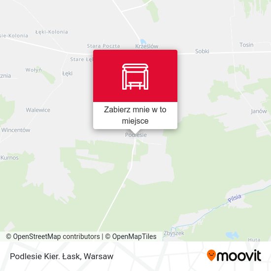 Mapa Podlesie Kier. Łask