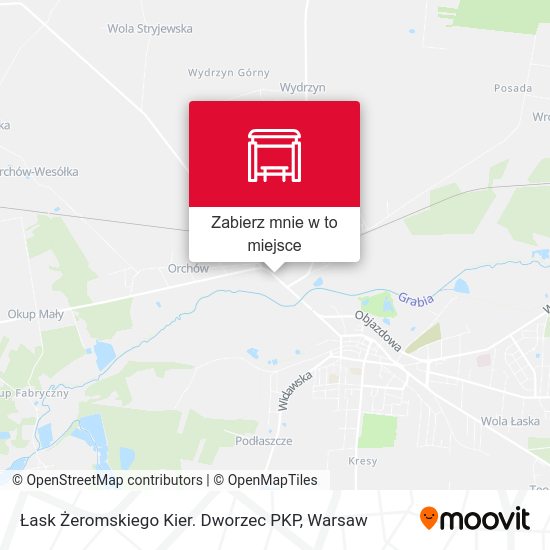 Mapa Łask Żeromskiego Kier. Dworzec PKP