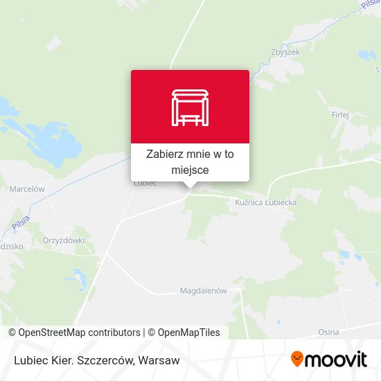 Mapa Lubiec Kier. Szczerców