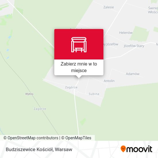 Mapa Budziszewice Kościół