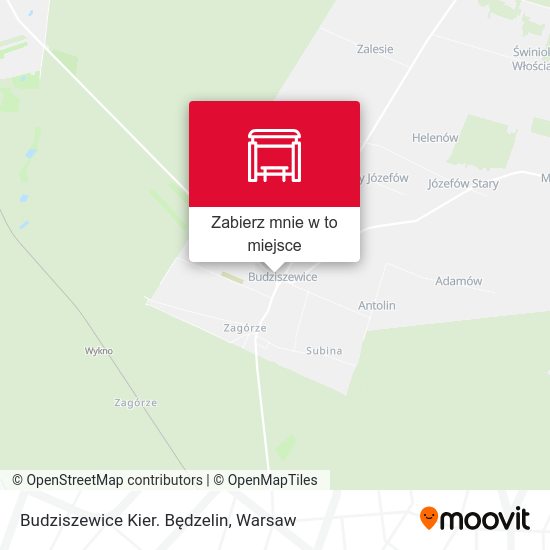 Mapa Budziszewice Kier. Będzelin