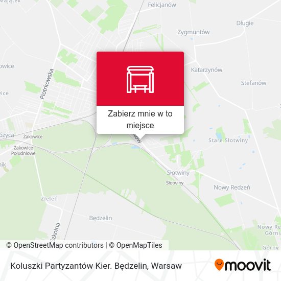 Mapa Koluszki Partyzantów Kier. Będzelin