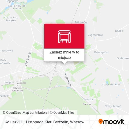 Mapa Koluszki 11 Listopada Kier. Będzelin