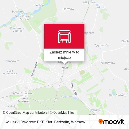 Mapa Koluszki Dworzec PKP Kier. Będzelin