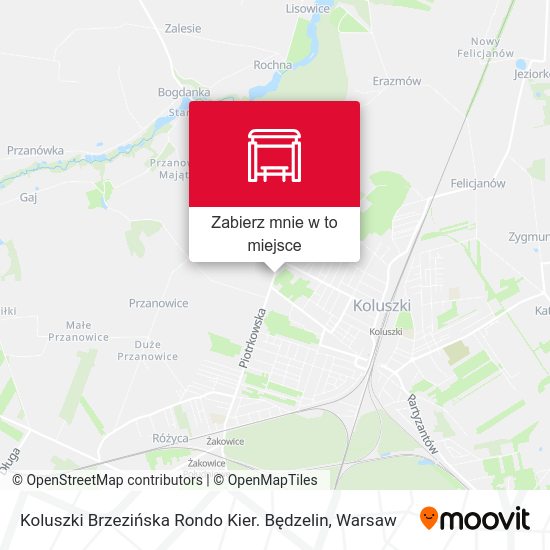 Mapa Koluszki Brzezińska Rondo Kier. Będzelin