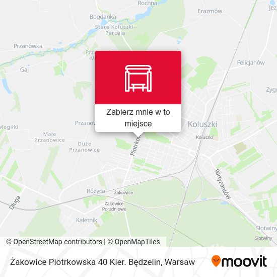 Mapa Żakowice Piotrkowska 40 Kier. Będzelin