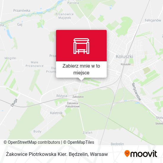 Mapa Żakowice Piotrkowska Kier. Będzelin