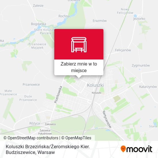 Mapa Koluszki Brzezińska / Żeromskiego Kier. Budziszewice