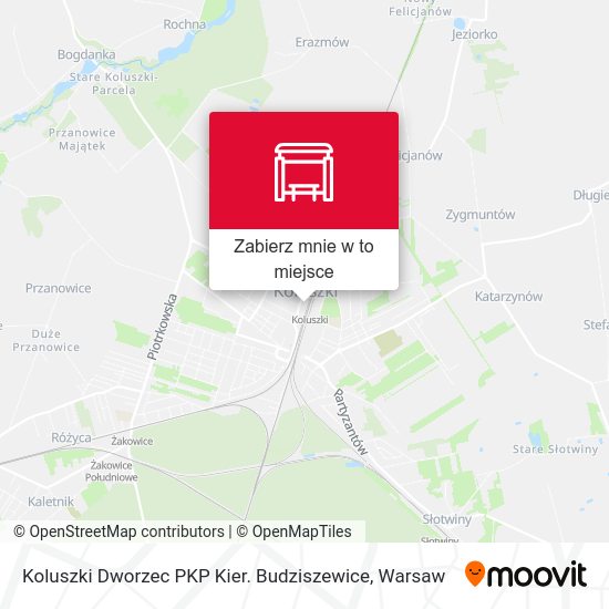 Mapa Koluszki Dworzec PKP Kier. Budziszewice